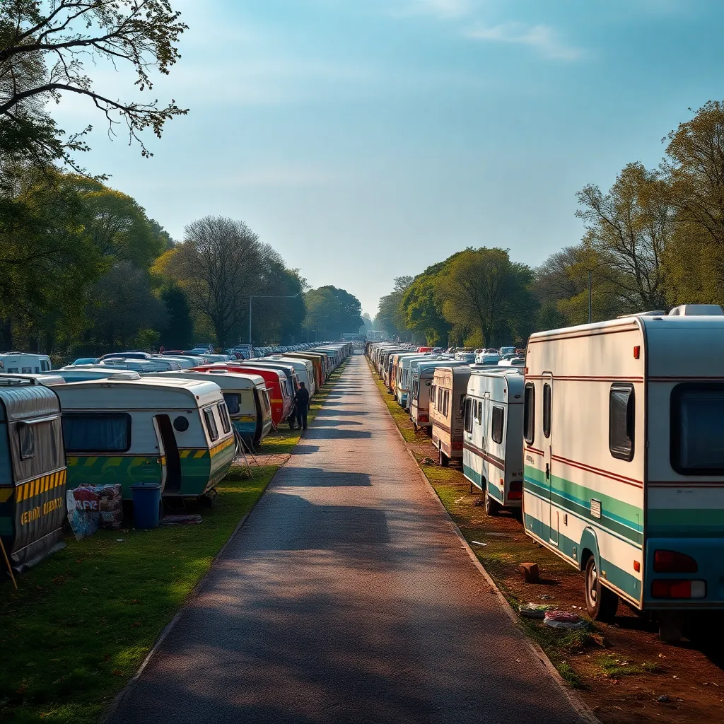 Surrey Park Encampment: 30 Caravans, Police Monitoring