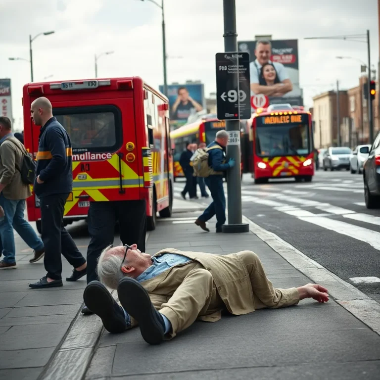 Elderly Pedestrian Dies at Scene Despite Paramedic Efforts