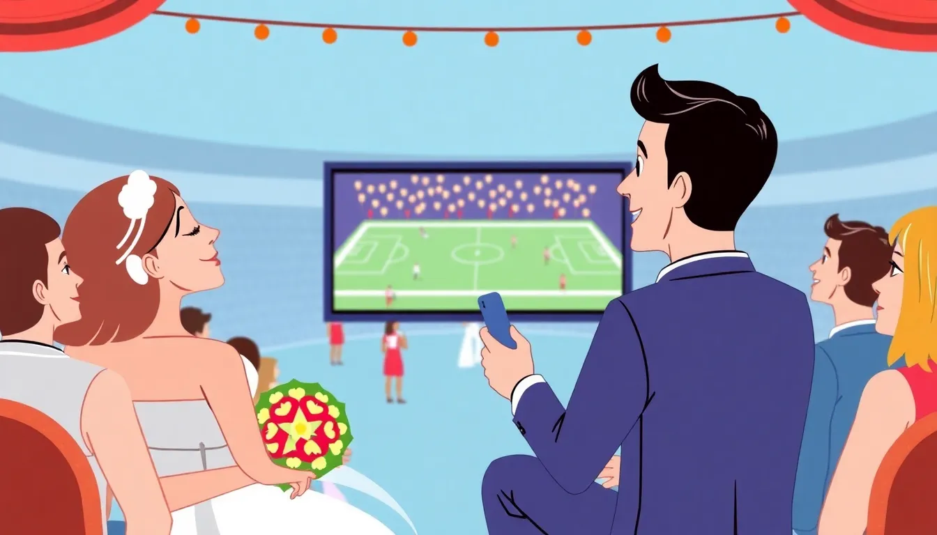 GUILDFORD COUPLE BEAT WORLD CUP CLASH BY SCREENING MATCH AT WEDDING