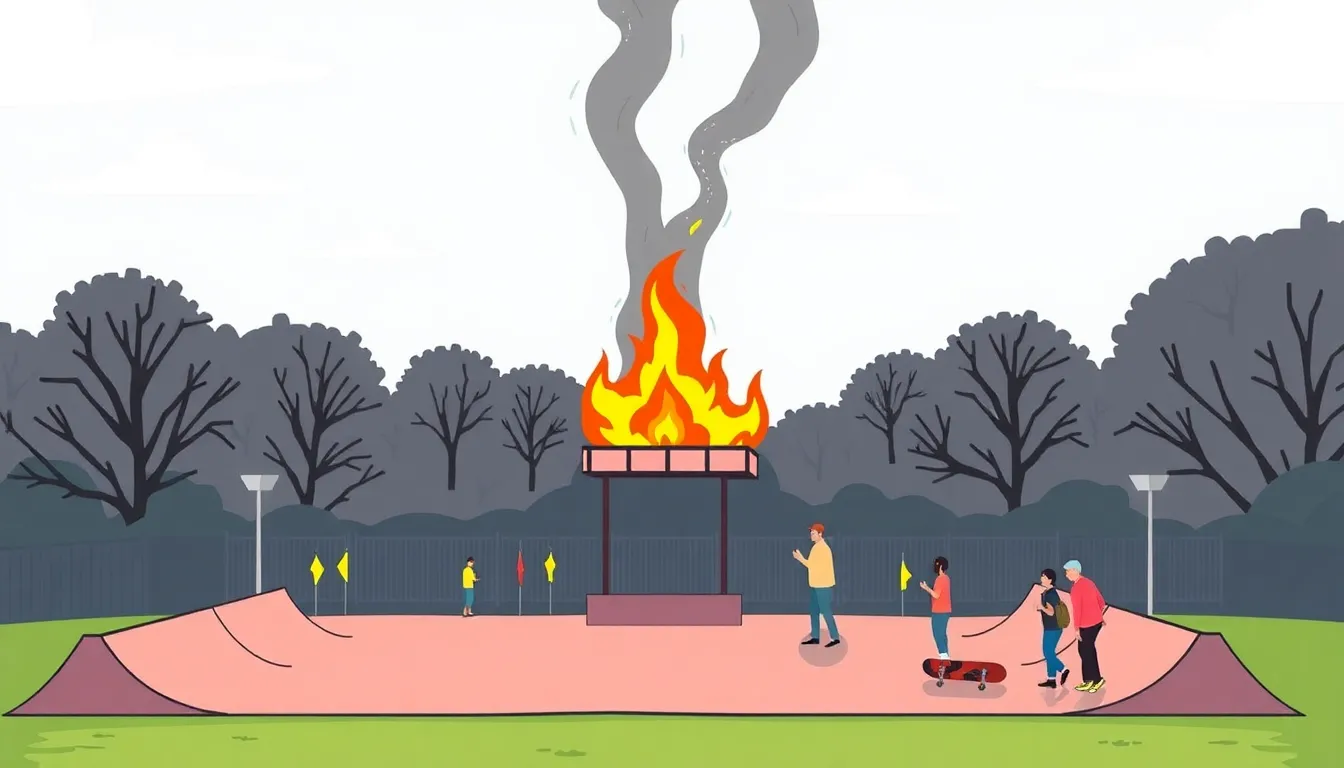 TOURIST'S QUICK THINKING SAVES WEYMOUTH SKATEPARK FROM FIRE