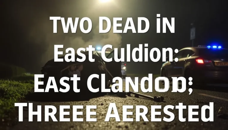TWO DEAD IN EAST CLANDON CRASH; THREE ARRESTED